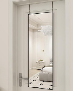 lot 5720 image: BEAUTYPEAK Full Length Mirror 14 x 48 Aluminum Alloy Over The Door Mirror Large Hanging Mirrors Wall Mounted Body Dressing for Bedroom, Living Room, Bathroom, Dorm Home Decor