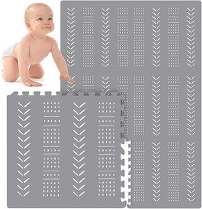 lot 5734 image: 612 Tiles Baby Play Mat 6ft x 4ft Baby Floor Mat Play Mats for Kids Infants and Toddlers with Interlocking Floor Puzzle Tiles (Beige)