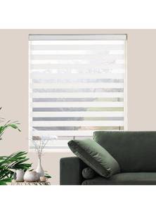 lot 6032 image: Window Blinds Dual Layer Polyester Zebra Roller Light Filtering Sheer Shades Window Privacy Light Control for Day and Night(W42 x H72(Inch), White) - Retail $76.78
