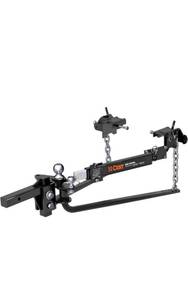 lot 10002 image: CURT 17062 Round Bar Weight Distribution Hitch with Integrated Lubrication and Sway Control, Up to 10K, 2-in Shank, 2-516-Inch Ball, Black