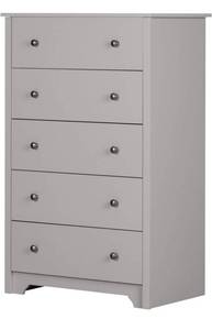 lot 10018 image: South Shore Vito 5-Drawer Chest, Soft Gray