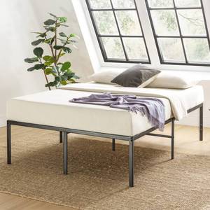 lot 10045 image: Best Price Mattress Queen Metal Wood Black 18 Inch Bed Frame&nbsp