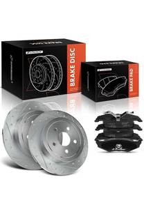 lot 10052 image: A-Premium 10.63 inch (270mm) Rear Drilled and Slotted Disc Brake Rotors  Ceramic Pads Kit Compatible with Select Chrysler & Dodge & Plymouth Models - Sebring, PT Cruiser, Cirrus, Neon, 6-PC Set