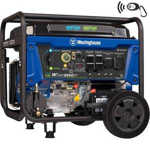 lot 10077 image: Westinghouse 12 500 Peak Watt Dual Fuel Portable Generator Electric Start Transfer Switch Ready