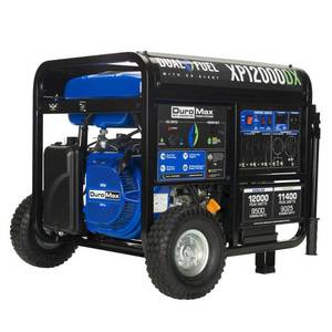 lot 10079 image: DuroMax XP12000DX 12 000 Watt Dual Fuel Gas Propane Portable Generator with CO Alert Alert -&nbsp