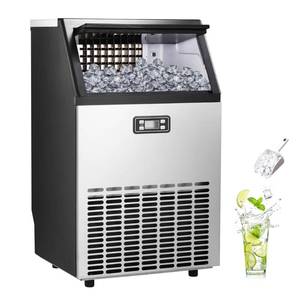lot 10212 image: Electactic Ice Maker, Commercial Ice Machine,100LbsDay, Stainless Steel Ice Machine with 48 Lbs Capacity, Ideal for Restaurant, Bars, Home and Offices, Includes Scoop Silver