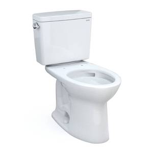 lot 10228 image: TOTO Drake Two-Piece Elongated 1.6 GPF TORNADO FLUSH Toilet with CEFIONTECT, Cotton White - CST776CSG#01 No TankBasin