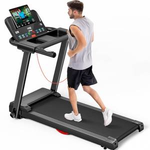lot 10231 image: LONTEK Treadmills for Home, 3.0HP Quiet Brushless Folding Treadmill with Heart Rate Sensor, Silicone Damping System, 300lbs Weight Capacity, Holder for Cup&ampPhone&nbsp