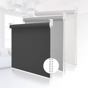 lot 10232 image: Grandekor 100% Blackout Roller Shades, Pull Down Shades for Window Thermal Insulated UV Protection Waterproof Blackout Fabric, Chain Corded roll up and Down Blinds,65x72,Grey