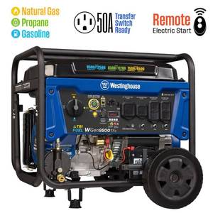 lot 10245 image: Westinghouse 12 500 Peak Watt Tri-Fuel Portable Generator CO Sensor Gas Propane or Natural Gas&nbsp