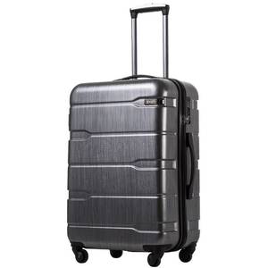 lot 10247 image: Coolife Luggage Expandable(only 28) Suitcase PCABS Spinner Built-In TSA lock 20in 24in 28in Carry on (Charcoal., L(28in).)