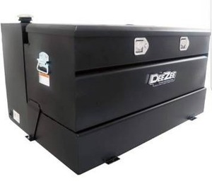 lot 10249 image: Dee Zee dz92647sb 92 gallon black steel combo transfer tank and tool box