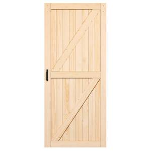 lot 10270 image: YITAHOME 36 x 84 Barn Door with Handle, Solid Wood Sliding Barn Door with Double Surfaces Panel, Sliding Door for Interior Scratch-Resistant and Easy Assembly Required, Easy to DIY, Natural -&nbsp