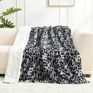 lot 1686 image: Cozy Bliss Luxury Faux Fur Throw Blanket Leopard Print, Non Shedding Double Sided Sherpa Blankets Super Soft Fluffy Thick Warm Throws Home Decor for Couch Bed Sofa Women,5060Inches Snow Leopard