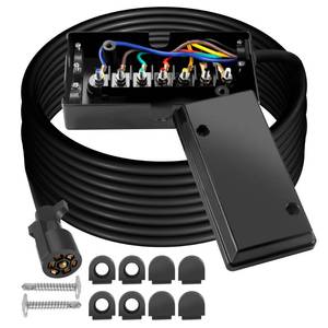 lot 1687 image: FROSTYRIDER 7 Way Trailer Plug 16 Feet Inline Trailer Cord Heavy Duty with 7 Gang Junction Box,7 Pin Trailer Plug with Weatherproof Junction Box for Easy Installation
