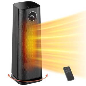 lot 1691 image: Wind Talk Space Heater for Indoor Use, 1500W Fast Electric Portable Ceramic Heaters with Thermostat, 4 Modes, 24H Timer, 70°Oscillating Room Heater with Remote for Office Bedroom Use, 2023 Upgraded