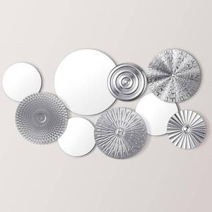 lot 1705 image: Blulu 9 Pcs Mirror Wall Decor Multi Metal Home Decor Decorative Circle Plates Mirror, Modern Round Large Wall Art Sculpture Decor for Living Room, Office, Bedroom, Kitchen, Hallway (Silver)