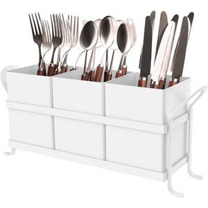 lot 1712 image: GaryVault White Kitchen Utensil Holder - Chic Silverware Holder for Party, Compact and Versatile Utensil Caddy, Ideal for Countertop and Party Use