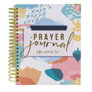 lot 1715 image: Coffee and Bible Time Prayer Journal 3 Sticky Note Pads Included, Gold-Colored Spiral Binding, Solid Board Cover, Perfect to Journal Prayers and Grow in Faith