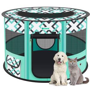 lot 1716 image: TASDISE Portable Dog Playpen, Upgraded Waterproof Bottom, Durable Mesh, Foldable Pet Playpen Exercise Kennel Tent for Dogs, Cats, Come with Free Carrying Case Great for Indoor Outdoor Travel Use, L