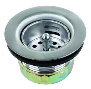 lot 2101 image: JR Products 95325 Strainer with Push-In Basket, Chrome, 1-12