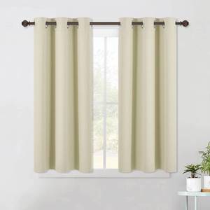 lot 6007 image: NICETOWN Room Darkening Curtain Panels for Living Room, Thermal Insulated Grommet Room Darkening DraperiesDrapes for Window (Beige, 2 Panels, W42 x L45 -Inch)
