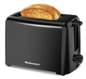 lot 6029 image: Elite Gourmet ECT1027B Cool Touch Toaster with 6 Temperature Settings & Extra Wide 1.25 Slots for Bagels, Waffles, Specialty Breads, Puff Pastry, Snacks, ETL Certified, 2 Slices, Black