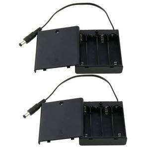 lot 6032 image: AIMPGSTL 4 AA DC 5.5x2.1mm Male Connector 4x1.5V 6V Battery Holder Case Box ON-Off Switch Cover Plastic Storage Boxes
