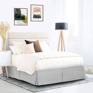 lot 6040 image: Nestl Silver Bed Skirt Queen Size - Queen Bed Skirt 14 Inch Drop - Brushed Microfiber Bed Skirts - Hotel Quality Pleated Bed Skirt - Shrinkage & Fade Resistant