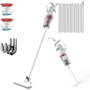 lot 6356 image: KEROMEE Stick Corded Handheld Vacuum Cleaner 26ft Cord Electric Broom for Pet Hair Hardwood Floor Cat Litter Cleaning
