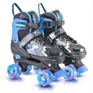 lot 6366 image: Boys Roller Skates for Kids Ages 5-8, Toddler Roller Skates for Ages 8-12, 4 Size Adjustable Light Up Wheels Rollerskates for Beginners Outdoor Indoor