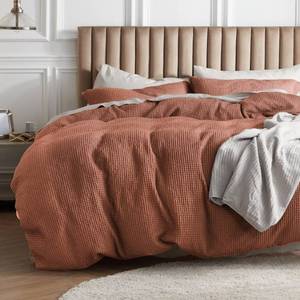 lot 6367 image: Bedsure Cotton Duvet Cover King - 100% Cotton Waffle Weave Aragon Red Duvet Cover King Size, Soft and Breathable King Duvet Cover Set for All Season (King, 104x90) - Retail $89.03