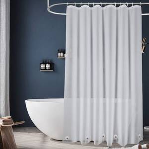 lot 6368 image: EurCross Frosted PEVA Plastic Shower Curtain Liner 74 inch Long Length,Waterproof Opaque Shower Liner with 5 Bottom Magnets No Smells with Rustproof Grommets