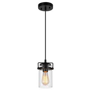 lot 6385 image: foucasal Industrial Pendant Lighting for Kithen Island, 1 Light Mini Hanging Pandent Light Fixture with Clear Glass Shade Adjustable Farmhouse Ceiling Light for Kitchen Island Dining Room Living Room