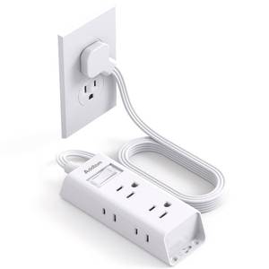 lot 6392 image: Cruise Essentials - Flat Plug Power Strip, Addtam 5 ft Ultra Flat Extension Cord with 6 Outlets Extender, No Surge Protector for Cruise Ship, Travel, Dorm, Home Office, ETL Listed