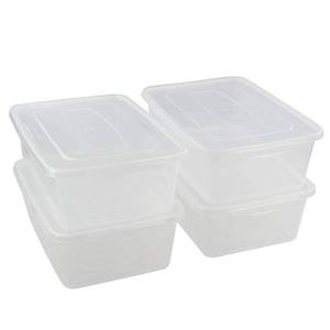 lot 6407 image: Jekiyo Clear Plastic Storage Bin, 14 Quart Latching Box Container with Lid, 4 Packs