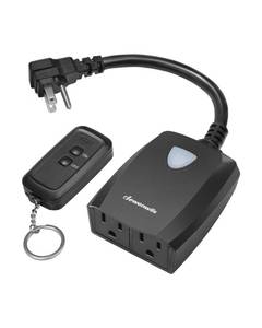 lot 6409 image: DEWENWILS Outdoor Wireless Remote Control Outlet Power Strip Weatherproof, Expandable Indoor Christmas Electrical Plug in Light Switch, 15 A, 7-Inch Extension Cord, 100 FT Range, ETL Listed