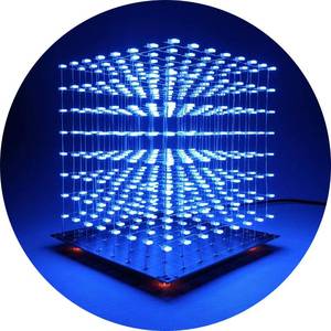 lot 6411 image: iCubeSmart 3D Led Cube Light DIY Kit with 3D Animation Editing Software Squared LED 8x8x8 Electronic Toy for Children and Teenagers Learning Activities Suit(3D8S-BLUE)