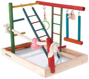lot 6428 image: Penn-Plax Bird Life Wooden Playpen �� Perfect for Cockatiels and Conures �� Large