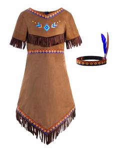 lot 6461 image: ReliBeauty Girls Native Costume Kids Dress Outfit,8140