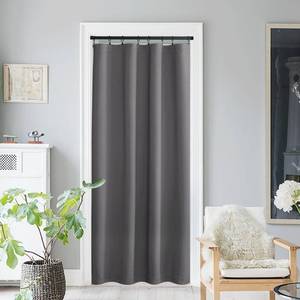 lot 6464 image: NICETOWN Blackout French Door Curtain, Privacy Thermal Insulated Door Window Curtain with Rod Pocket for Glass DoorFront DoorSliding DoorPatio Door, 1 Panel, W54 x L80, Grey