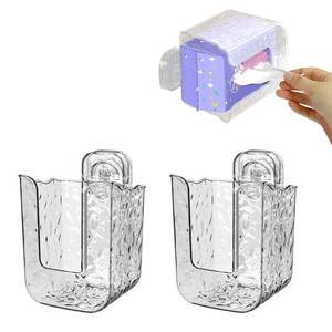 lot 6491 image: RAUWIZX 2PCS Kitchen Wet Towel Organizer, Bathroom Flushable Wet Towel Holder, Wall Mounted Tissue Holder, Suction Cup Wall Mounted Tissue Holder for Shower, Bathroom, Tub and Kitchen Sinks