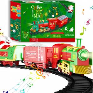lot 7088 image: Train Set-Christmas Train Sets for Around The Tree, Toy Train Sets with Sound and Lights, Toddler Model Trains for 3 4 5 6 7 8 Years Old Kids Gifts