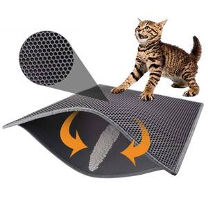 lot 7106 image: Pieviev Cat Litter Mat Double Layer Waterproof Urine Proof Trapping Mat 1 Pack (Gray, 30x24 Inch (Pack of 1))
