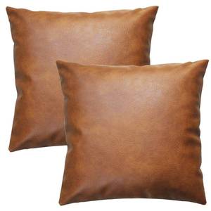lot 8010 image: JOJUSIS Faux Leather Throw Pillow Covers 20x20 Inch Set of 2 Decorative Modern Boho Farmhouse Pillowcases for Couch Sofa Bed