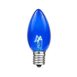 lot 8024 image: Novelty Lights Incandescent Christmas Replacement Bulbs - IndoorOutdoor Individual Bulbs for Christmas Tree, Display, & More - C9E17 Intermediate Base, 7 Watt Lights (Blue, 25 Pack)