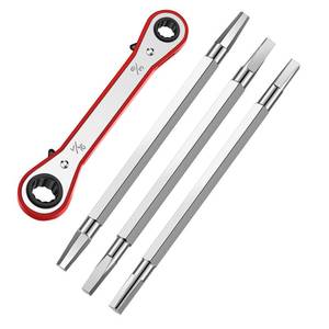lot 8025 image: Chumia 4 Pcs Metal Seat Removal Set Including 3 Removal Tools and a 38 Inch and 716 Inch Ratchet Shower Cartridge Removal Tool Faucet Removal Tool, Remove and Install Hex or Square Faucet Seats Tool