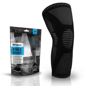 lot 8038 image: POWERLIX Knee Compression Sleeve - Best Knee Brace for Men & Women �� Knee Support for Running, Basketball, Weightlifting, Gym, Workout, Sports, (Black, Large)