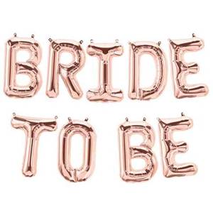 lot 8049 image: Tellpet Bride to Be Letter Balloons Banner, Bridal Shower Supplies, Bachelorette Party Supplies Decorations, Rose Gold, 16 Inch