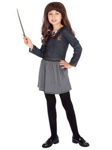 lot 8056 image: Harry Potter Costume Hermione Girls with Wand and Wig Black 8